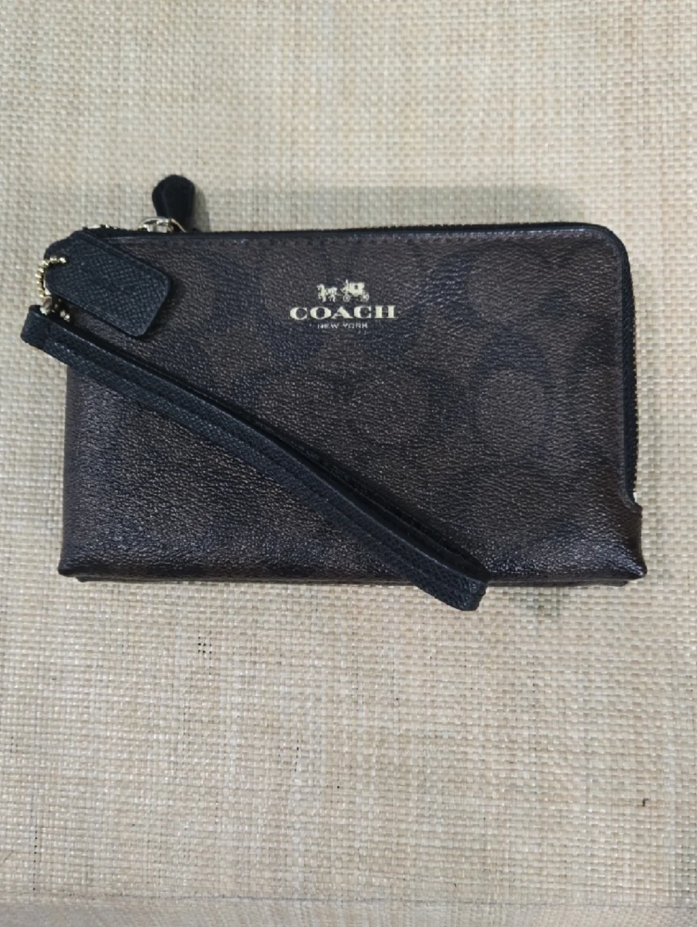 Coach Brown & Black Double Zip Wristlet - Picture 7 of 10